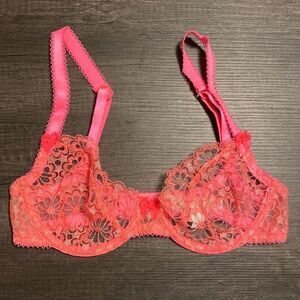 Victoria’s Secret VS For Love and Lemons Daisy Bra Hot Neon Pink ~ size S Small